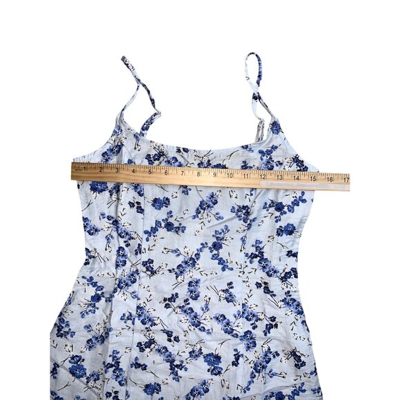 A New Day Womens Blue Floral Smocked Knee Length Sundress Size 0 - Picture 9 of 12